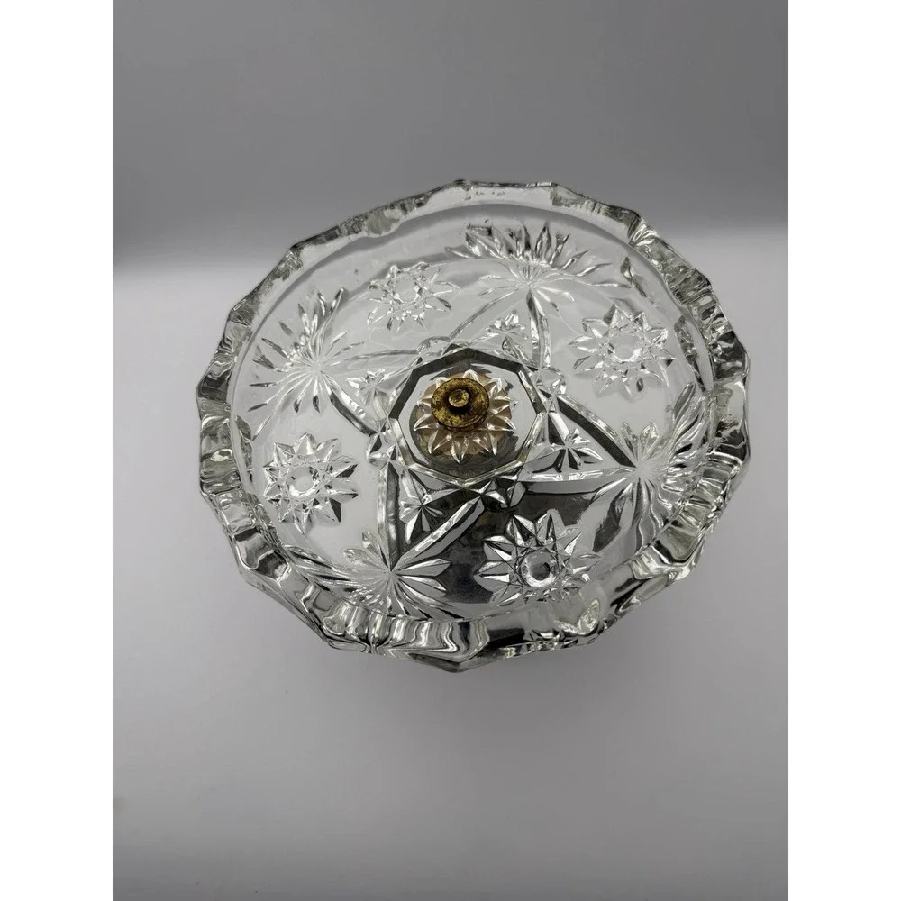 VTG Crystal‎ Decorative Angel Baby Cherub Base Glass Top Candy Dish AshTray